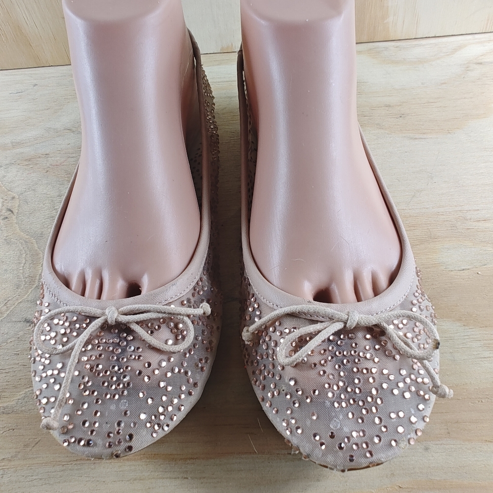 ZARA WOMEN SPRING/ SUMMER SHINY MESH BALLET FLATS WITH BOW WOMEN SIZE - Picture 2 of 12